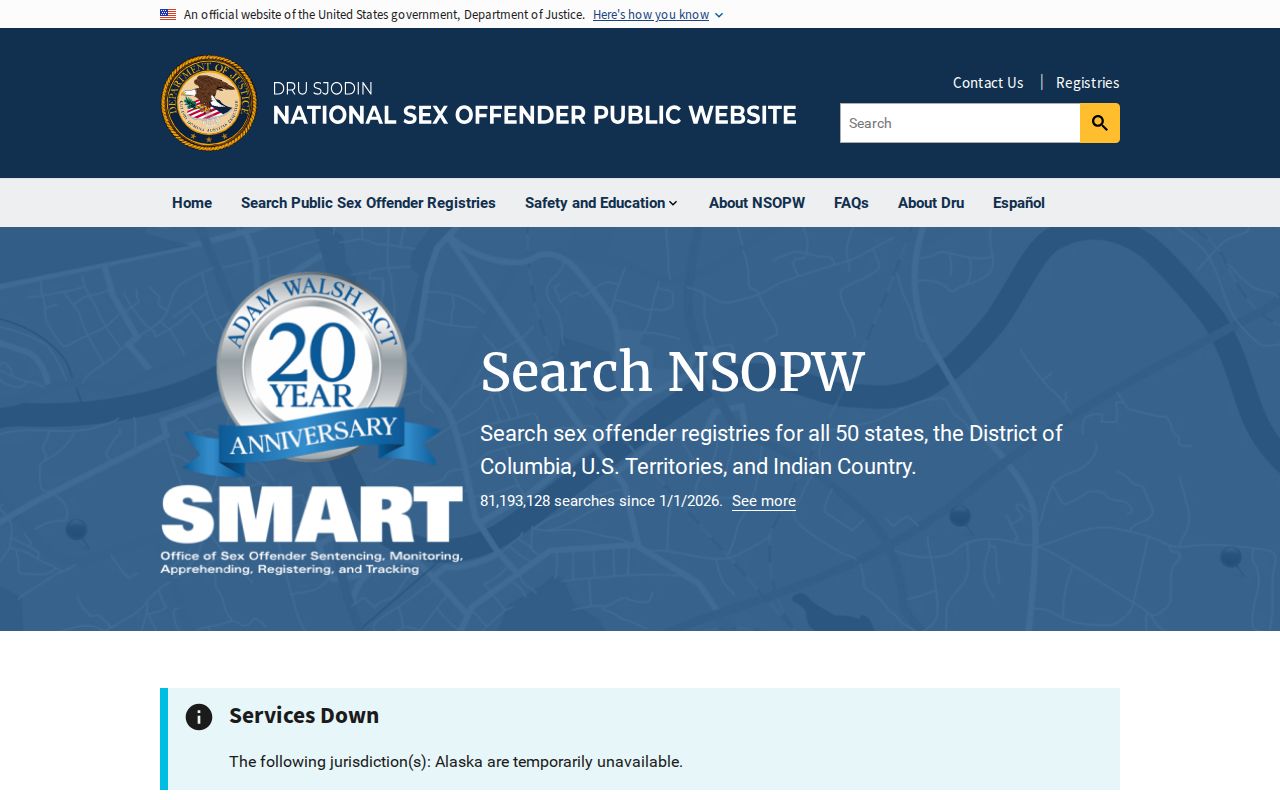 National search layer for a Troup County sex offender lookup
