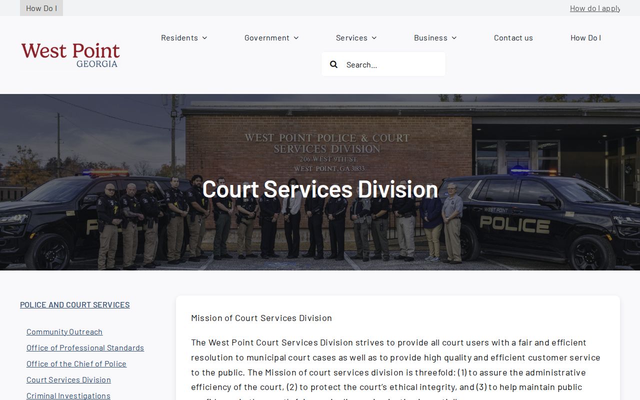 West Point municipal court record and citation payment information